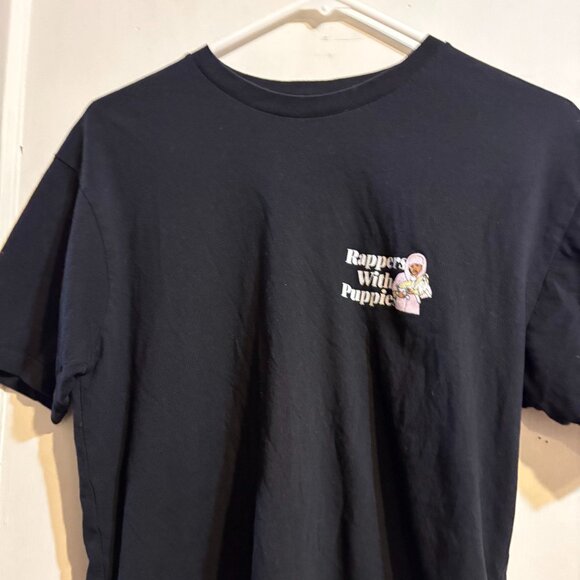 Rappers With Puppies T-Shirt Men's Women's Large Dog Black Rap Hip Hop - Picture 1 of 4